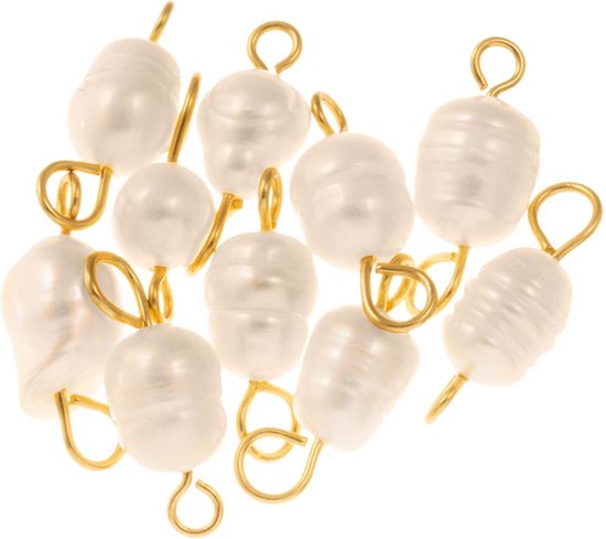Beadthoven 48 stuks natuurlijke gekweekte zoetwaterparelkralen, Sienna rijst, barokke zoetwaterparelkralen voor het maken van sieraden, gat: 0,5 mm