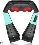 3D Shiatsu Massage kussen - Nekmassageapparaat met Warmte - Elektrisch Nekmassage Apparaat - Infrarood - Diepe Weefselmassage voor Nek, Schouders, Rug en Voeten, Verlicht Spierpijn en Ontspanning - Zwart