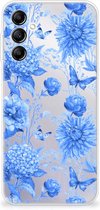 TPU Case Geschikt voor Samsung Galaxy A14 5G Flowers Blue