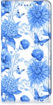 Smart Cover Geschikt voor Samsung Galaxy S10e Flowers Blue