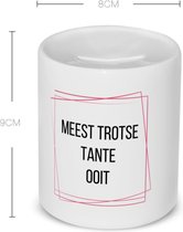 Akyol - meest trotse tante ooit Spaarpot - Tante - trotse tante - verjaardagscadeau - verjaardag - cadeau - cadeautje voor tante - tante artikelen - kado - geschenk - gift - 350 ML inhoud