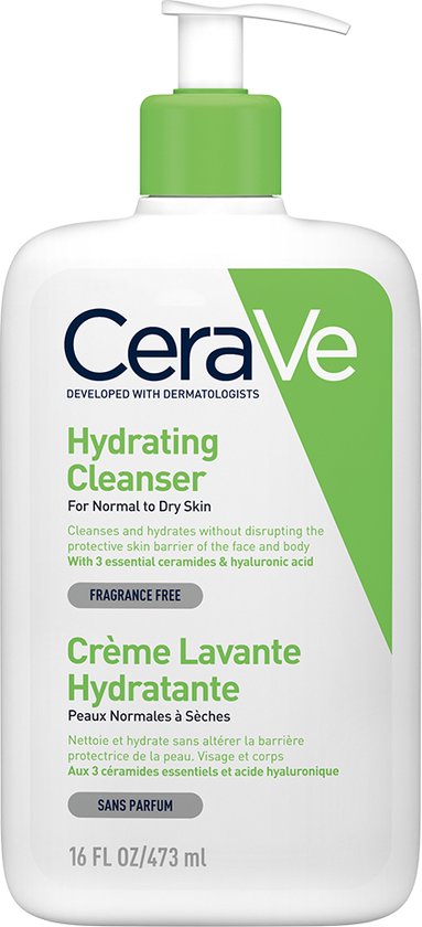 Cerave - hydrating cleanser - reinigingscreme - normale tot droge huid - 473ml - hydraterende reinigingscrème -