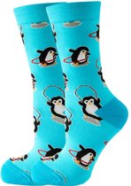 2 paar pinguïnsokken, kleurrijke pinguïnsokken, grappige sokken voor mannen en vrouwen, grappige cadeaus voor mannen en vrouwen