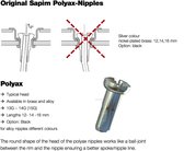 Écrou de Rayon Sapim 14 Polyax 14mm Messing Argent (100pcs)