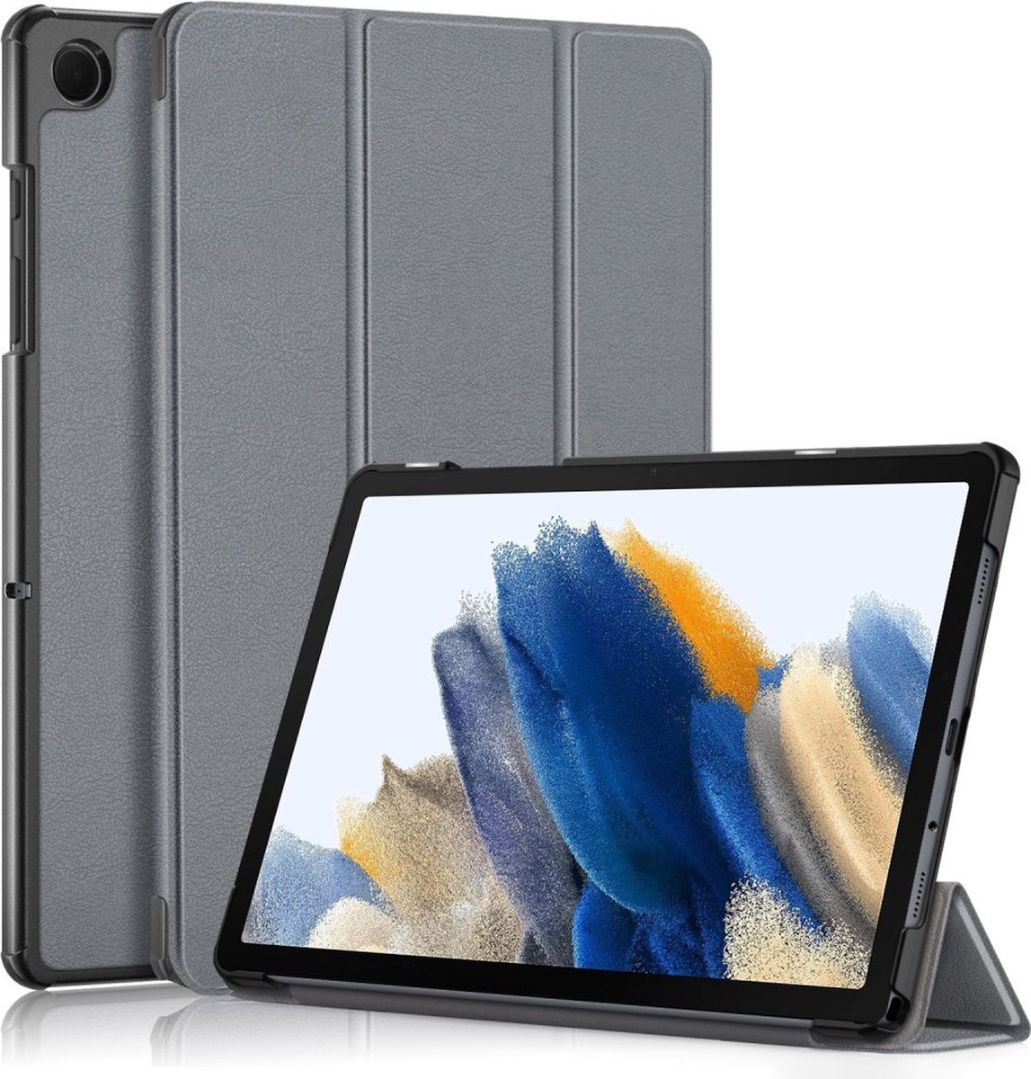 Tri-Fold Book Case met Wake/Sleep - Geschikt voor Samsung Galaxy Tab A9 Plus Hoesje - Grijs