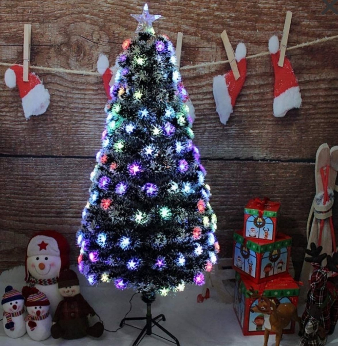 Kunstkerstboom met Lange Glasvezel LED - 210 cm - kerstboom