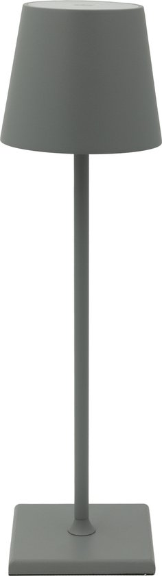 Luxus Tafellamp Touch Deluxe - Fleur - Grijs - H37 x Ø10 - Tafellamp - Terraslamp - Bureaulamp - LED - Oplaadbaar - Dimbaar - Draadloos - Industrieel en modern - Op batterijen - Nachtlamp voor de slaapkamer - Tafellamp voor binnen en buiten
