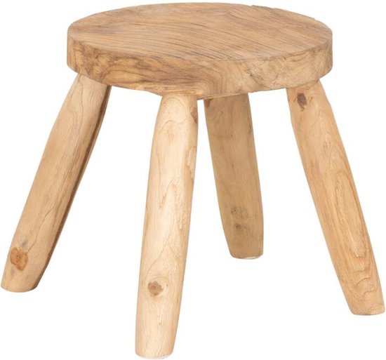 MUST Living Stool Melia Natural,31xØ30 / 45 cm, recycled teakwood with natural cracks
