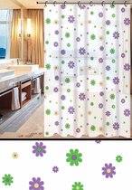 Floraweg Douchegordijn,Shower Curtain,badgordijn,Verschillende printen, bladeren, veren, strepen, bloemen, cube , digitale printen -Anti Schimmel - Inclusief 12 ringen -met 12 stuks douchegordijnhaken – Waterdicht -Wasbaar- PEVA - 180x200 cm