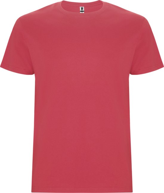 5 Pack T-shirt's unisex met korte mouwen 'Stafford' Gewassen Rood - S