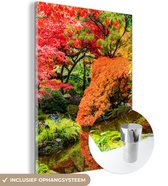 Peinture sur verre - Photo sur verre - Arbres - Pierres - Chemin - Nature - Japonais - Verre acrylique - Décoration murale - 60x80 cm - Peinture sur verre nature - Décoration murale - Peinture sur verre - Peintures de salon