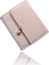 Beurs Dames klein - Portemonnee roze Sophie met muntvak -kunstleer beurs met hartje van Sophie Siero