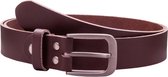 ceinture en cuir, marron foncé, 3 cm de large, taille 115 avec boucle en métal, ceinture pour vêtements, ceinture pour pantalon