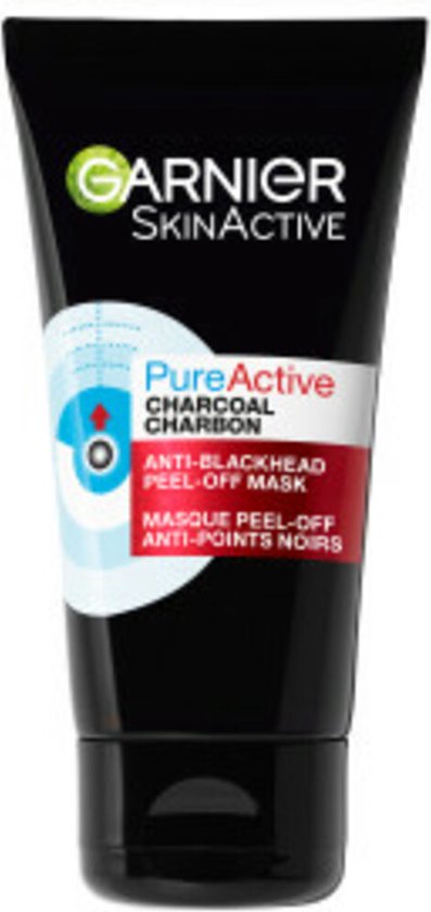 Garnier PureActive Charcoal peel-off masker in tube.