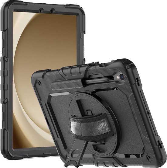 Just in case Samsung Galaxy Tab S10 / S9 Plus / S9 FE Plus Rotating Back Cover Zwart