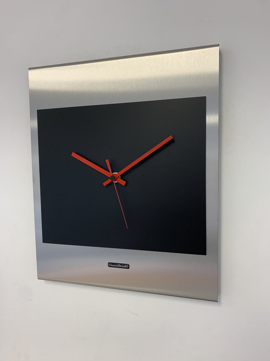 Wandklok CHANTALBRANDO = CANBERRA = BLACK & SILVER = MODERN DESIGN = ZWART & ZILVER