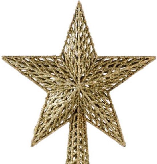 Pic étoile de sapin de Noël en plastique doré longueur 27 cm - Pics de Noël  - Pour... | bol