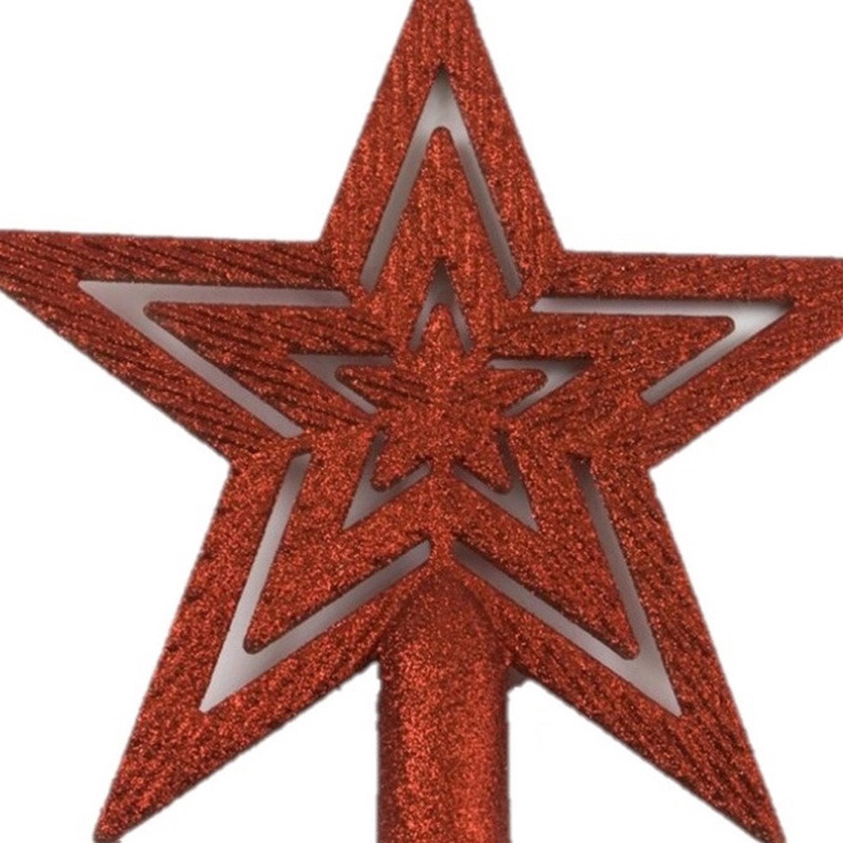 Gerimport Piek kerstboom - ster - rood - kunststof - 19 cm - Kerstpieken - Voor bomen tussen de 120 en 180 cm – foto 2