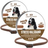 Antistress halsband voor honden - Bruin - 2 stuks - Met feromonen - Anti stressmiddel hond - anti stress hond - kalmerend en rustgevend - tegen stress, angst en agressie bij honden