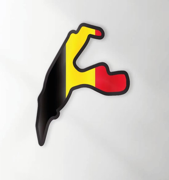 Circuit Sticker Met Vlag Spa-Francorchamps - Set van 2 Stickers - 10 cm breed