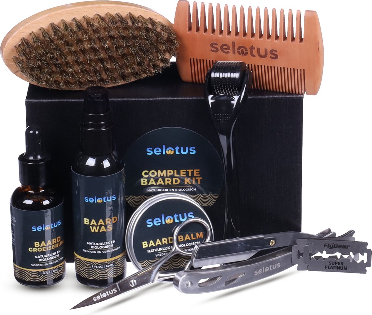 Selotus® – Baardverzorging set – baardgroei kit – baardroller- baardkam – baardtrimmer – baardborstel – baardolie - baardverzorgingsets op Prijzenvolger.com