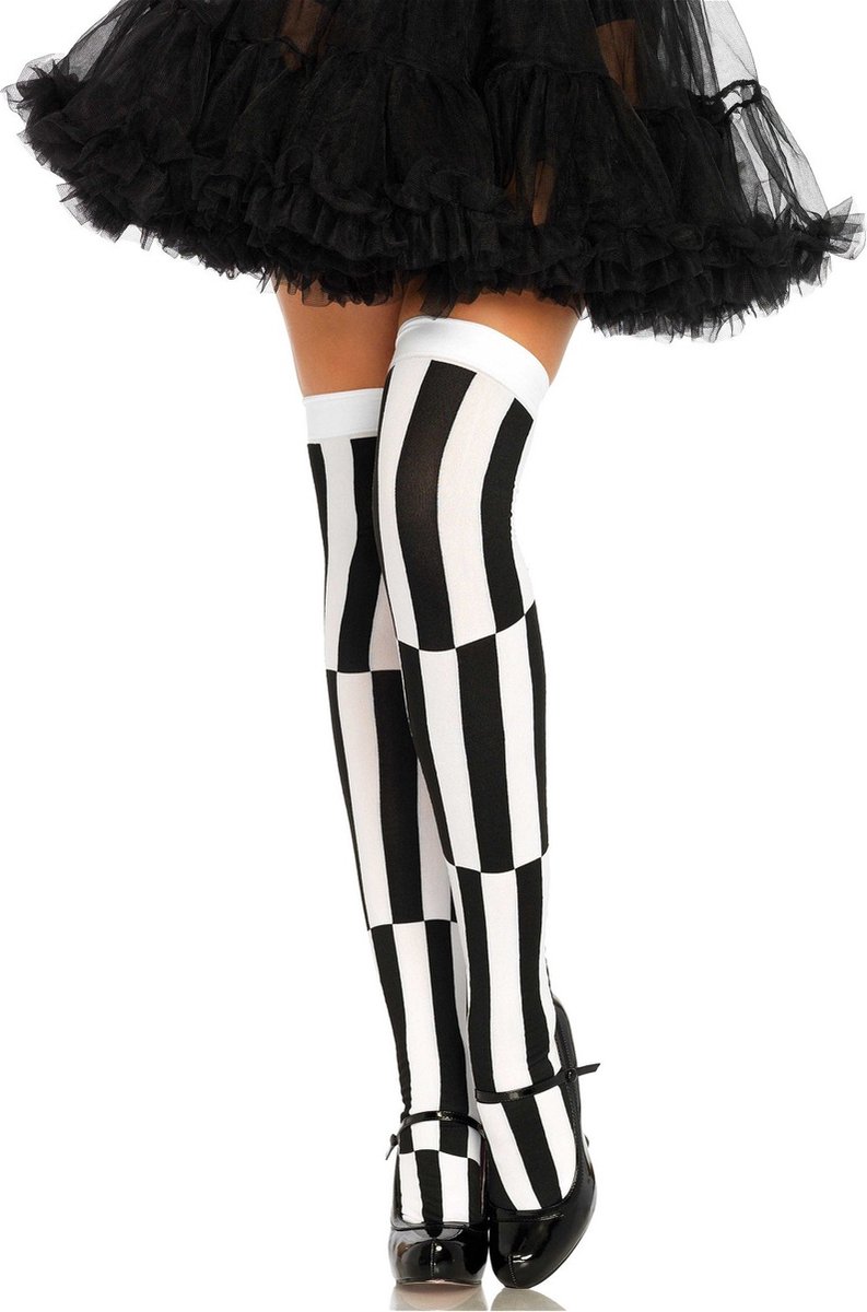 Leg Avenue Woven illusion thigh high ["Zwart"]