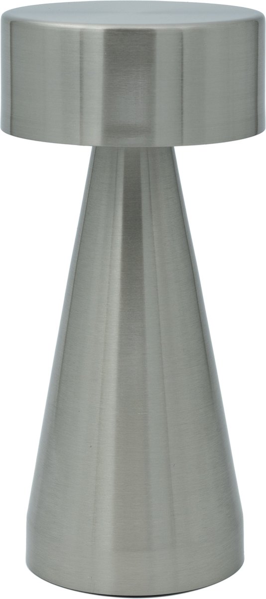 Luxus Europe - Draadloze Tafellamp Touch - Chloé - Zilver - 21cm - Tafellamp Slaapkamer - Decoratieve tafellamp - Oplaadbaar - Dimbaar