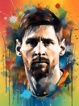 Lionel Messi Poster - Graffiti Art - Voetbal Posters - Sport - Bekende Voetballer - Geschikt om in te lijsten - 43,2 x 61 cm (A2+) - Voetbal Cadeau