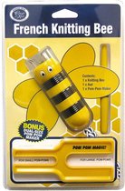 Punniken - knitting bee - punnikset - bij - knutselen voor kinderen - geel/zwart - pompommagic