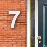 Huisnummer Acryl wit, cijfer 7 Hoogte 16cm - Huisnummers - Huisnummer wit - Huisnummer modern - Gratis verzending!
