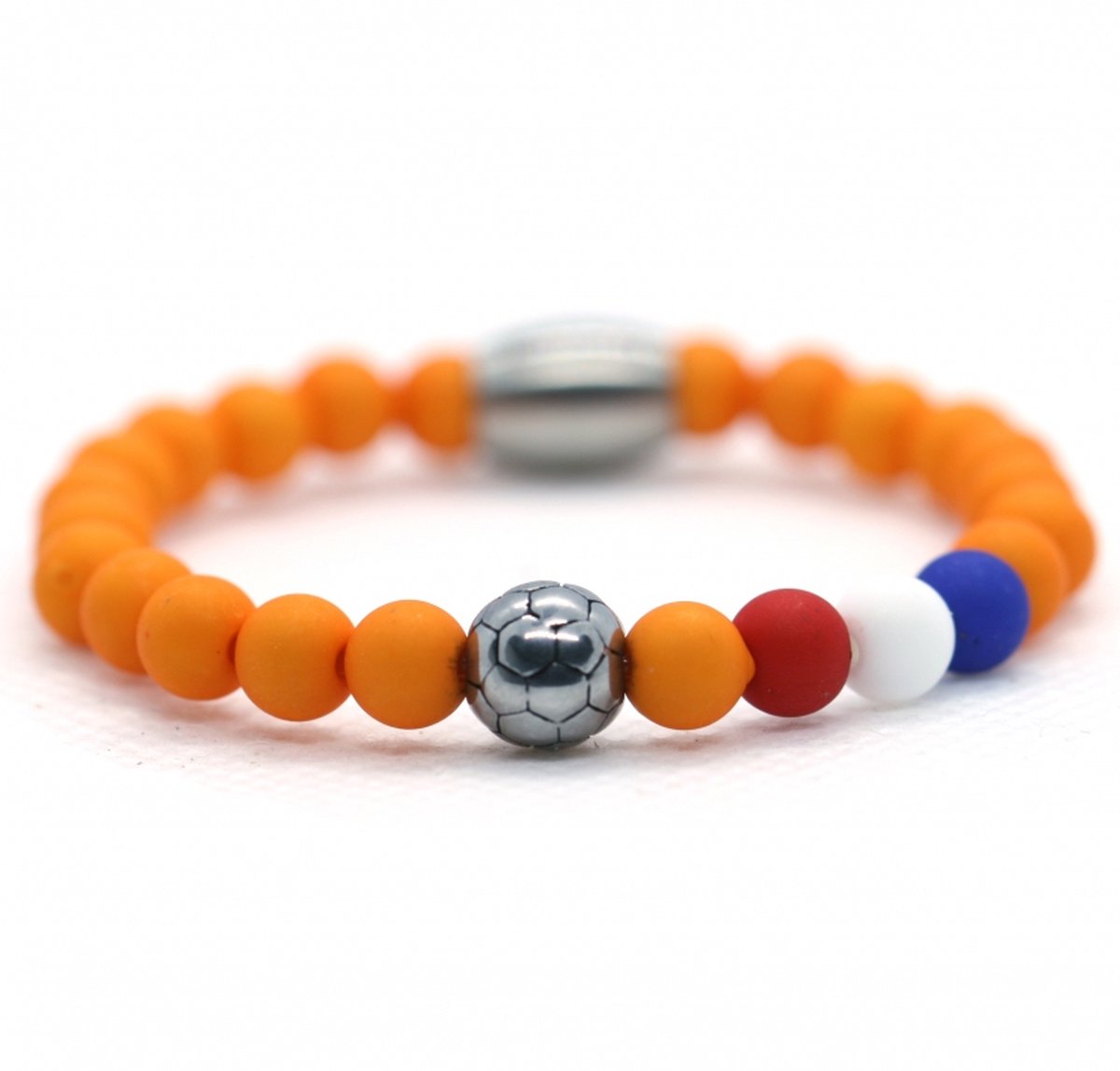 IbizaMen KIDS - Jongens - armband - Oranje - voetbal - RVS - Nederlands elftal - WK 2026 - 6mm - 14cm