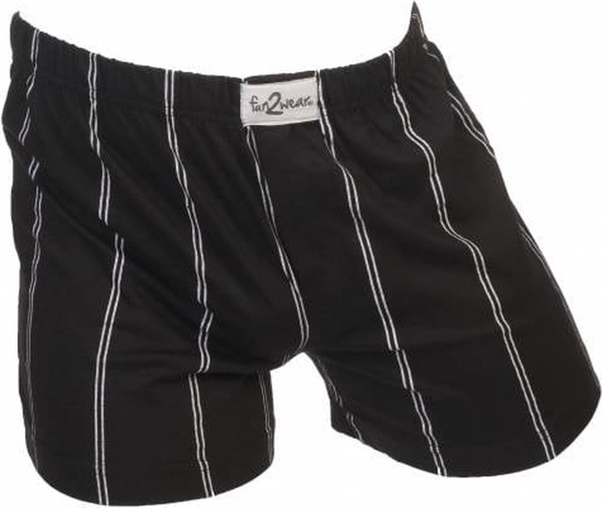 Funderwear-Fun2wear wijde heren boxershort krijtstreep - Katoenen losse boxershort met gulp - M - Zwart