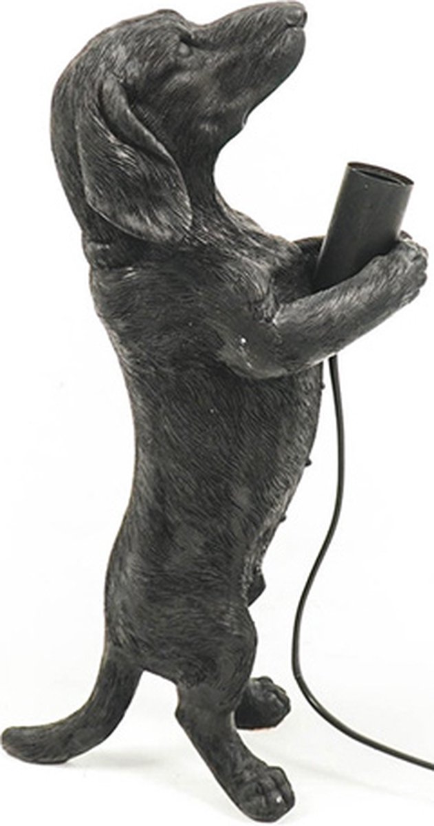 Housevitamin Teckel Lamp Zwart 10x15x38cm | Teckellamp | Hond | Honden | Tafellamp | Tafel lamp | Tafellampen | Hondenlamp