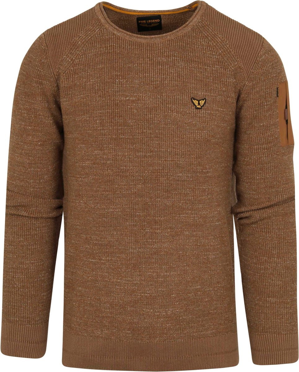 PME Legend - Trui Knitted Bruin - Heren - Maat XXL - Regular-fit