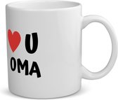Akyol - love u oma koffiemok - theemok - Oma - de liefste oma - verjaardag - cadeautje voor oma - oma artikelen - kado - geschenk - 350 ML inhoud