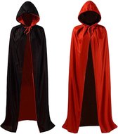 Manteaux rouge Zwart pour adulte, Cape à Manteaux Double face pour Halloween, Costumes de Cosplay Rave