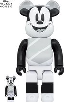400% & 100% Bearbrick Set - Mickey Mouse (Hat and Poncho)