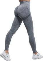 Sportchic - Sportlegging dames - High waist - Elastische band – Squatproof - Zonder Scrunch - Hardloopbroek - Lange Sportlegging - Anti-zweet - Sportlegging - Donker Grijs - S