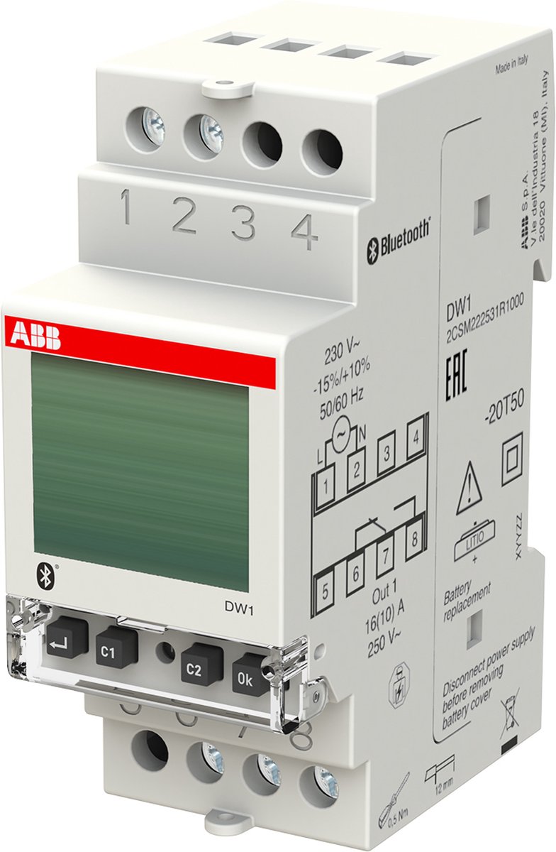 ABB Componenten digitale tijdschakelklok timer wekelijks 1 kanaal Systeem pro M compact (DW1)