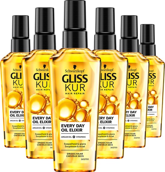 Gliss Kur Every Day Oil Elixer Ultimate Repair 6x 75ml - Voordeelverpakking  | bol
