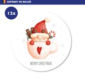 Stickers Kerstmis | Christmas | New Year | per 12 | Traktatie | Sluitzegel | Kerstmis | Envelop | Cadeau | Gift | Inpakken | Sticker | 6cm | 60mm