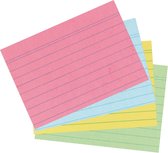 Herlitz index kaarten - DIN A7 - gelinieerd - geassorteerde kleuren - 200 stuks