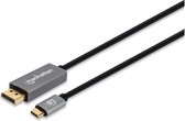 Manhattan 354851 DisplayPort-kabel DisplayPort / USB-C Aansluitkabel DisplayPort-stekker, USB-C stekker 3.00 m Grijs, Z