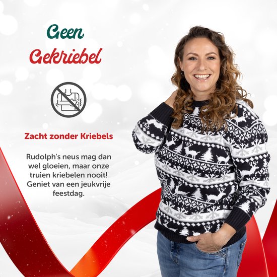 Wrong Christmas Sweater Femmes & Hommes - Pull de Noël - « Modern Blauw & Wit» - Homme & Femme Taille XS