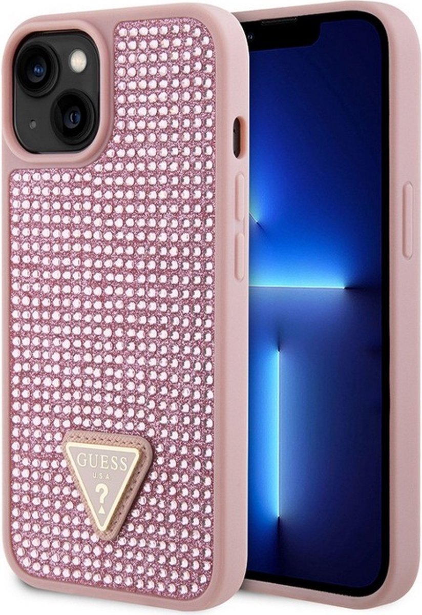 Guess Rhinestones Back Cover voor Apple iPhone 15 (6.1") - Roze