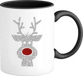 Reindeer Buddy - Bad Christmas Sweater Cadeau de Noël - Femmes / Hommes / Vêtements unisexes - Tenue de Noël drôle - Look Glitter - Mug - Zwart