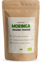 Cupplement - Poudre de Moringa Oleifera 60 grammes - Biologique - Scoop gratuit - Geen de capsules de Moringa ni de Thee - Super-aliments