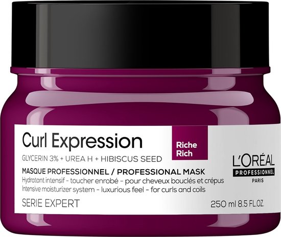 L'Oréal Professionnel Curl Expression Intensive Moisturizer Rich Mask – Voor krullen en kroeshaar – Serie Expert – 250 ml