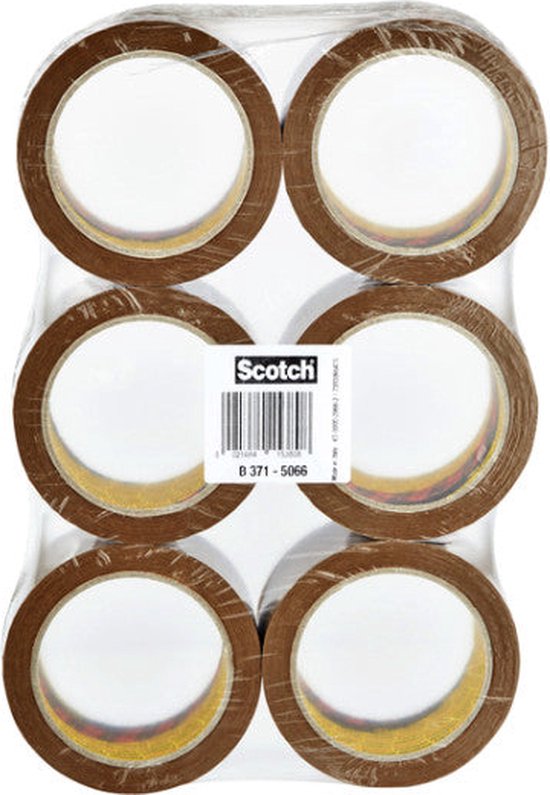 Scotch verpakkingsplakband Classic ft 50 mm x 66 m, bruin, pak van 6 rollen - Scotch