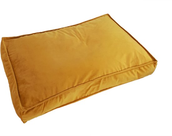 Woefwoef hondenkussen lounge velvet geel (100X68 CM)